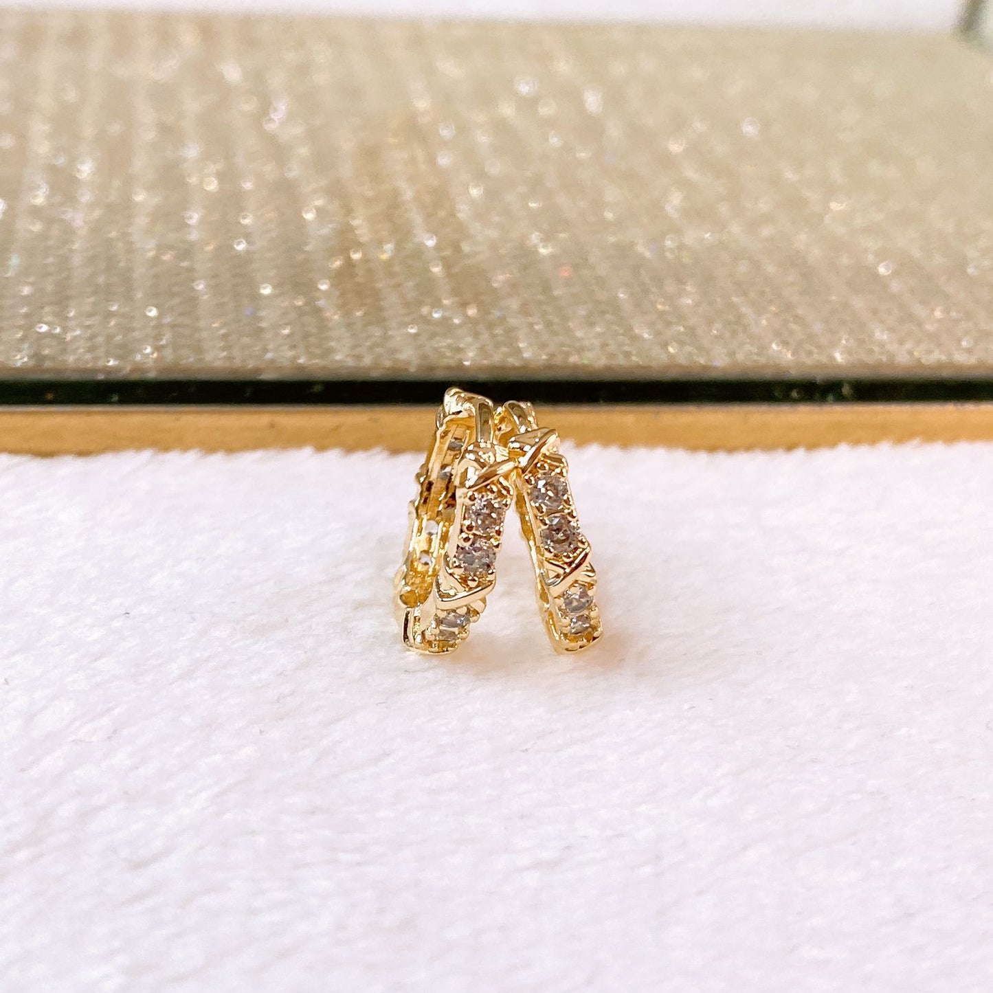 Arete de Chapa de Oro COA2781-2