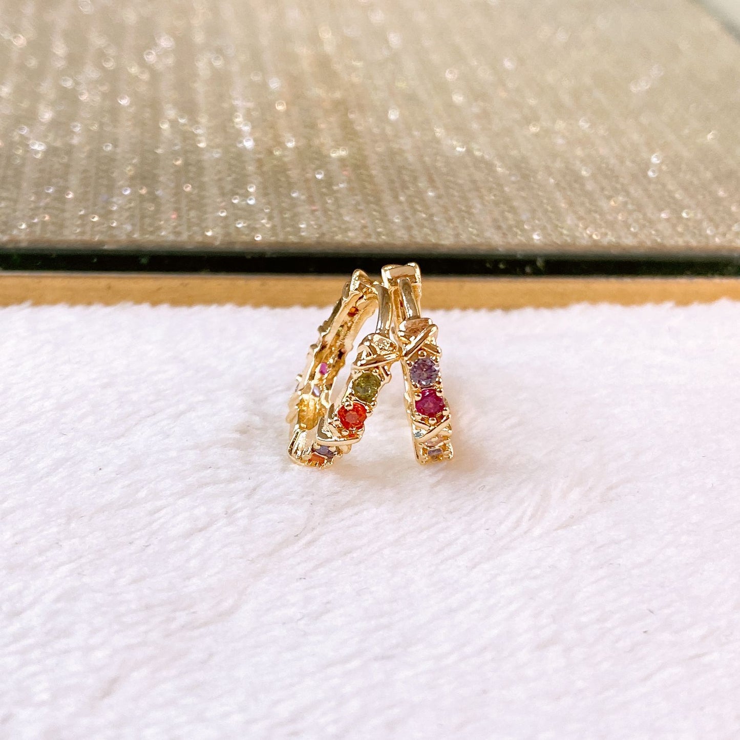 Arete de Chapa de Oro COA2781-1