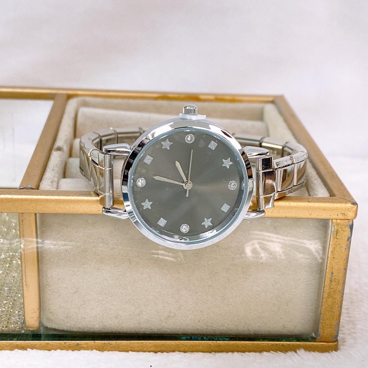 Reloj en Pulsera Italiana de Acero con Baño de Chapa de Oro RJ140-2
