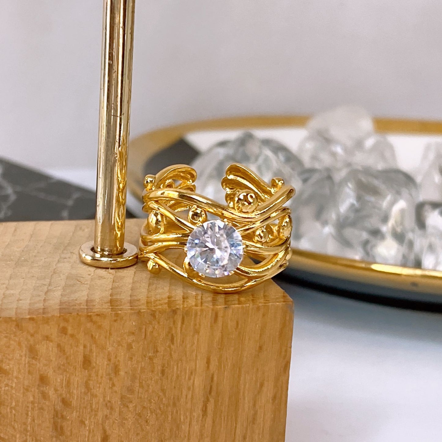 Anillo de Oro Laminado Ajustable ACO1721-1
