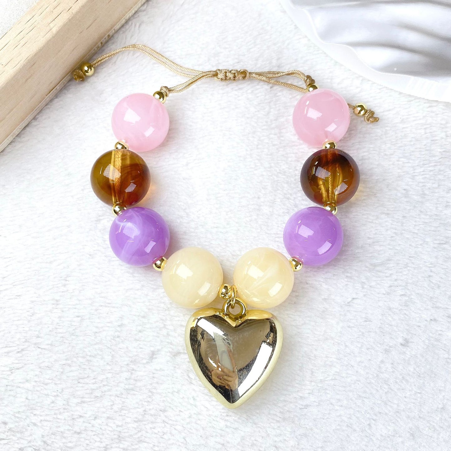 Pulsera Resina y Chapa de oro COP1965-2