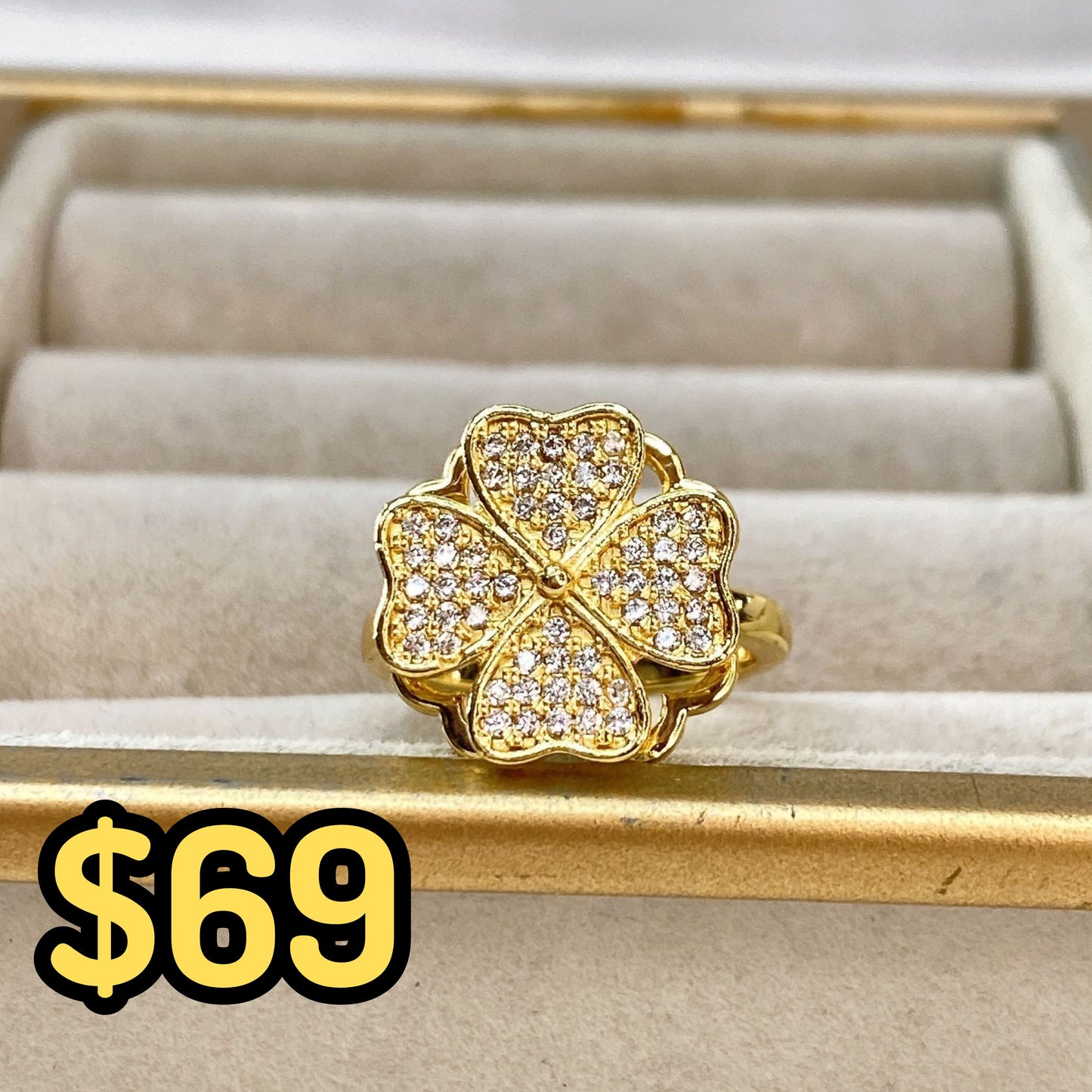 Anillo de Chapa de Oro Giratorio Ajustable ACO1420-1
