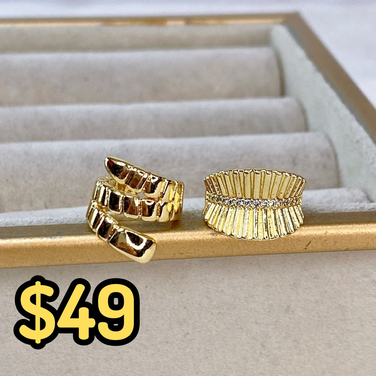 Simulador o Ear Cuff de Chapa de Oro COA2031-1
