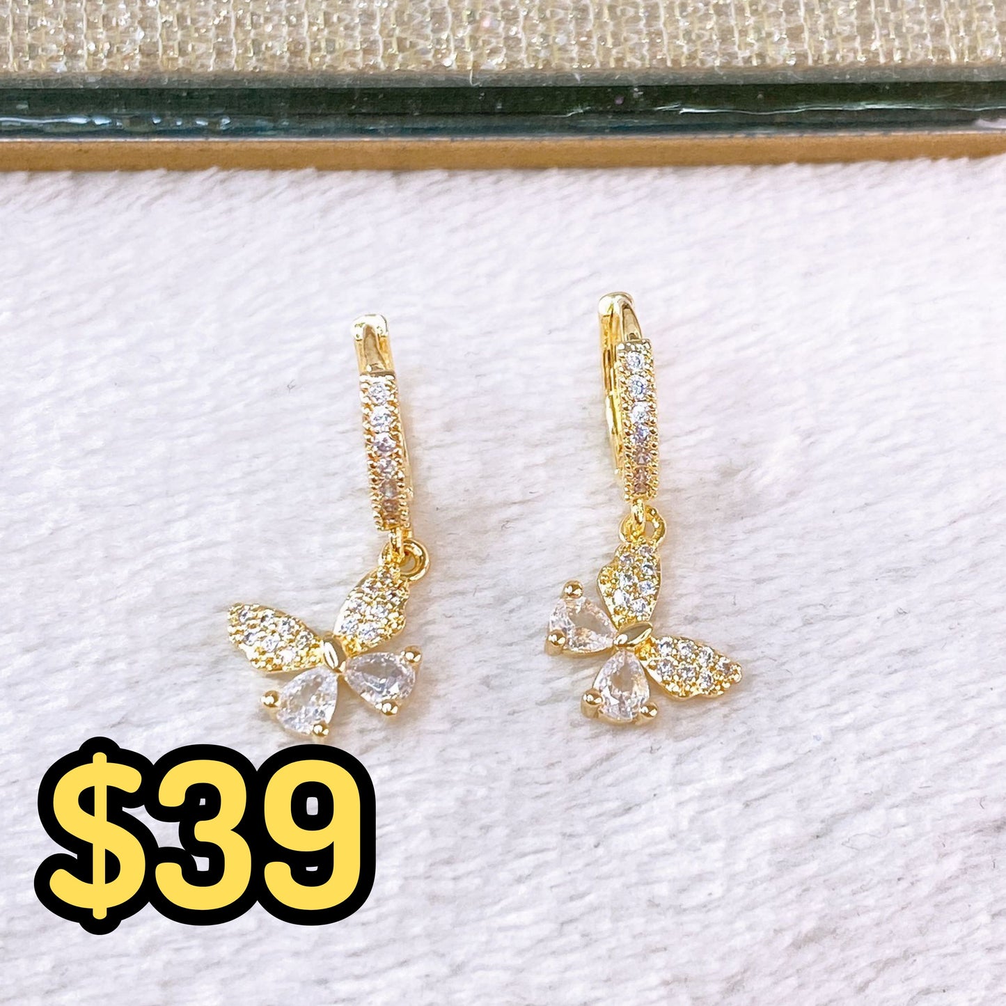 Arete de Chapa de Oro COA2498-2