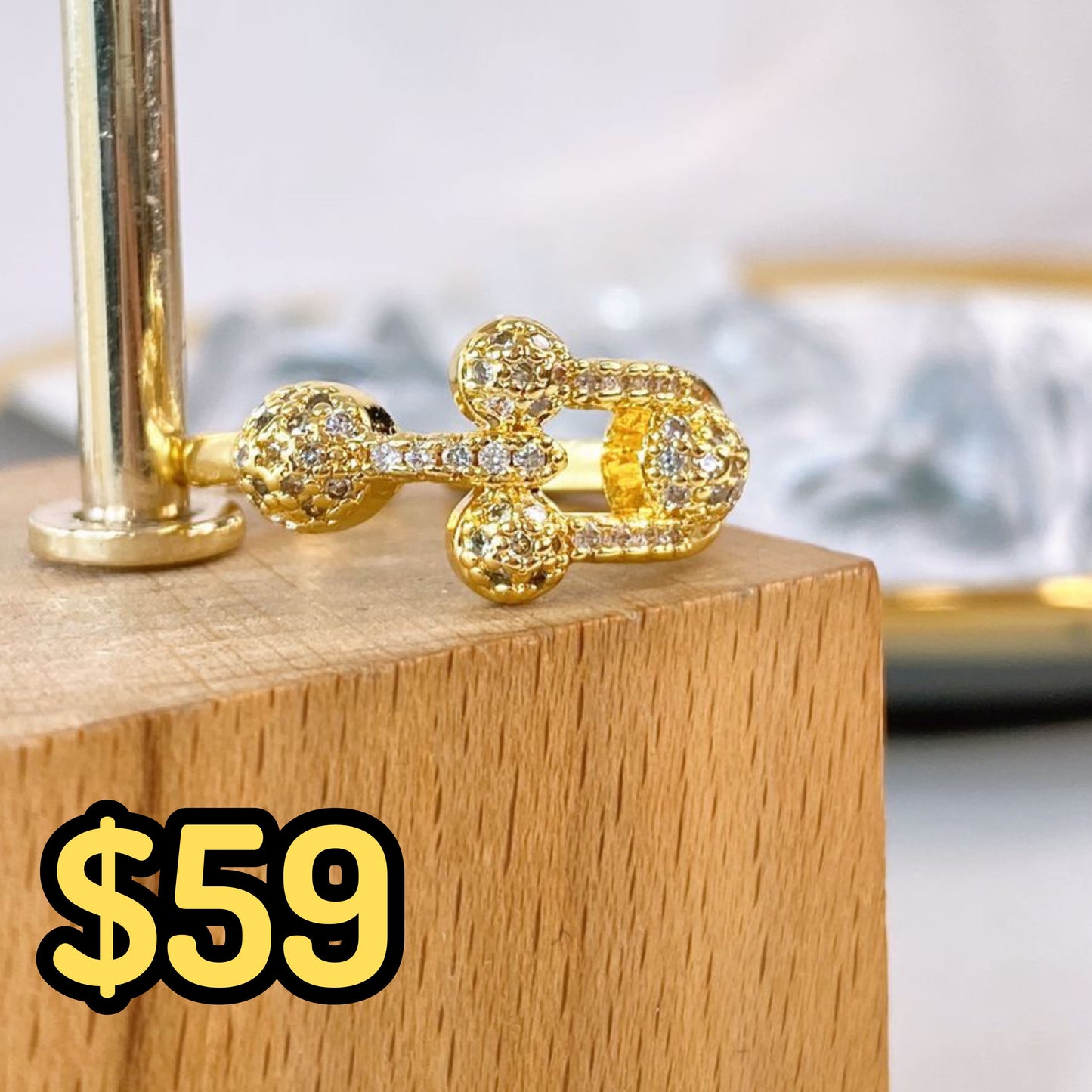 Anillo de Oro Laminado Ajustable AOL102-1
