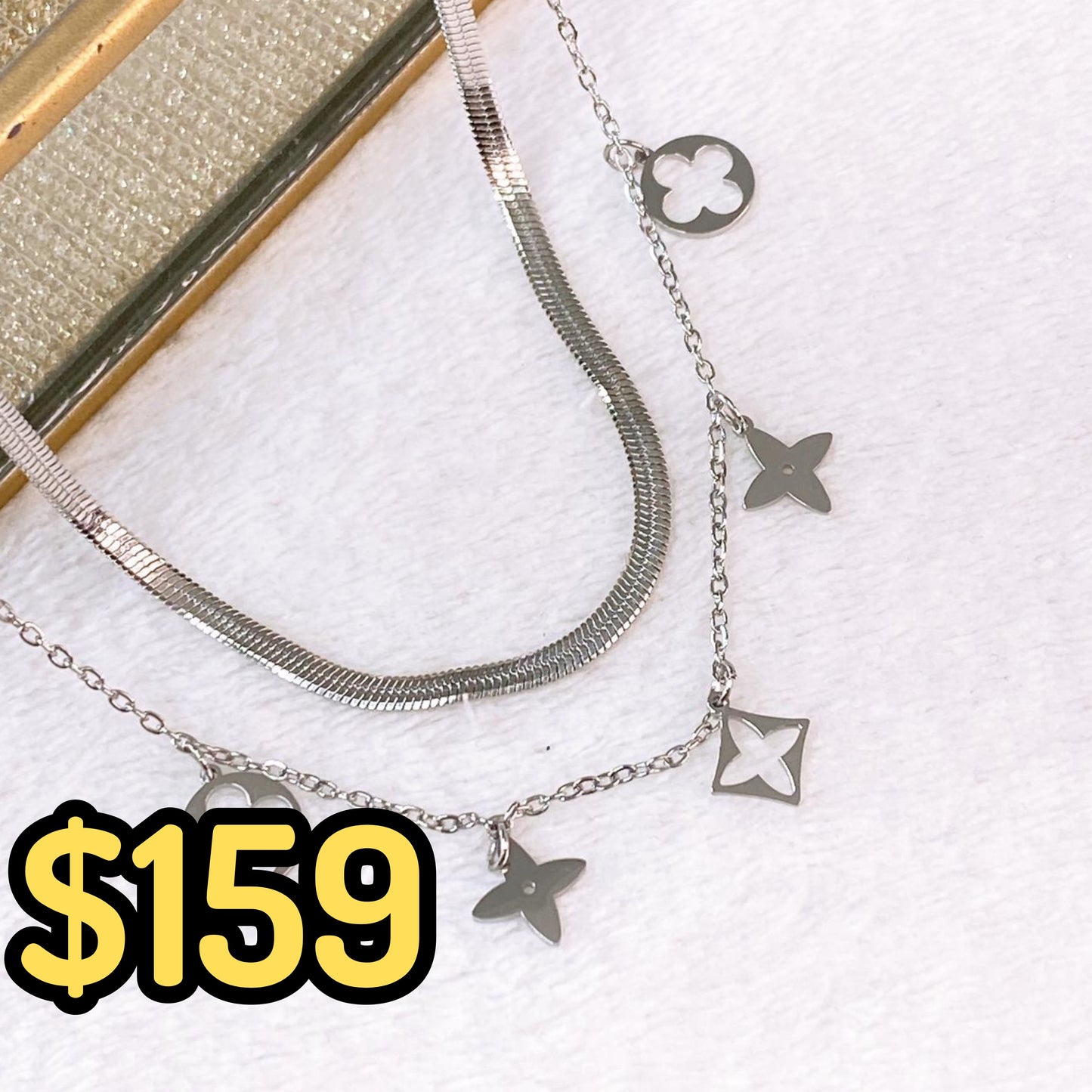 Collar Doble de Acero Inoxidable CAI3169-2