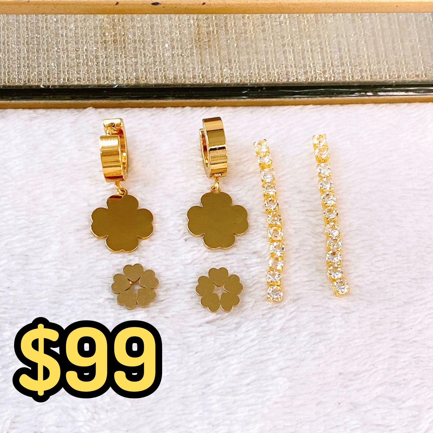 28-4-26 Set de Aretes de Acero Inoxidable AAI2710-5