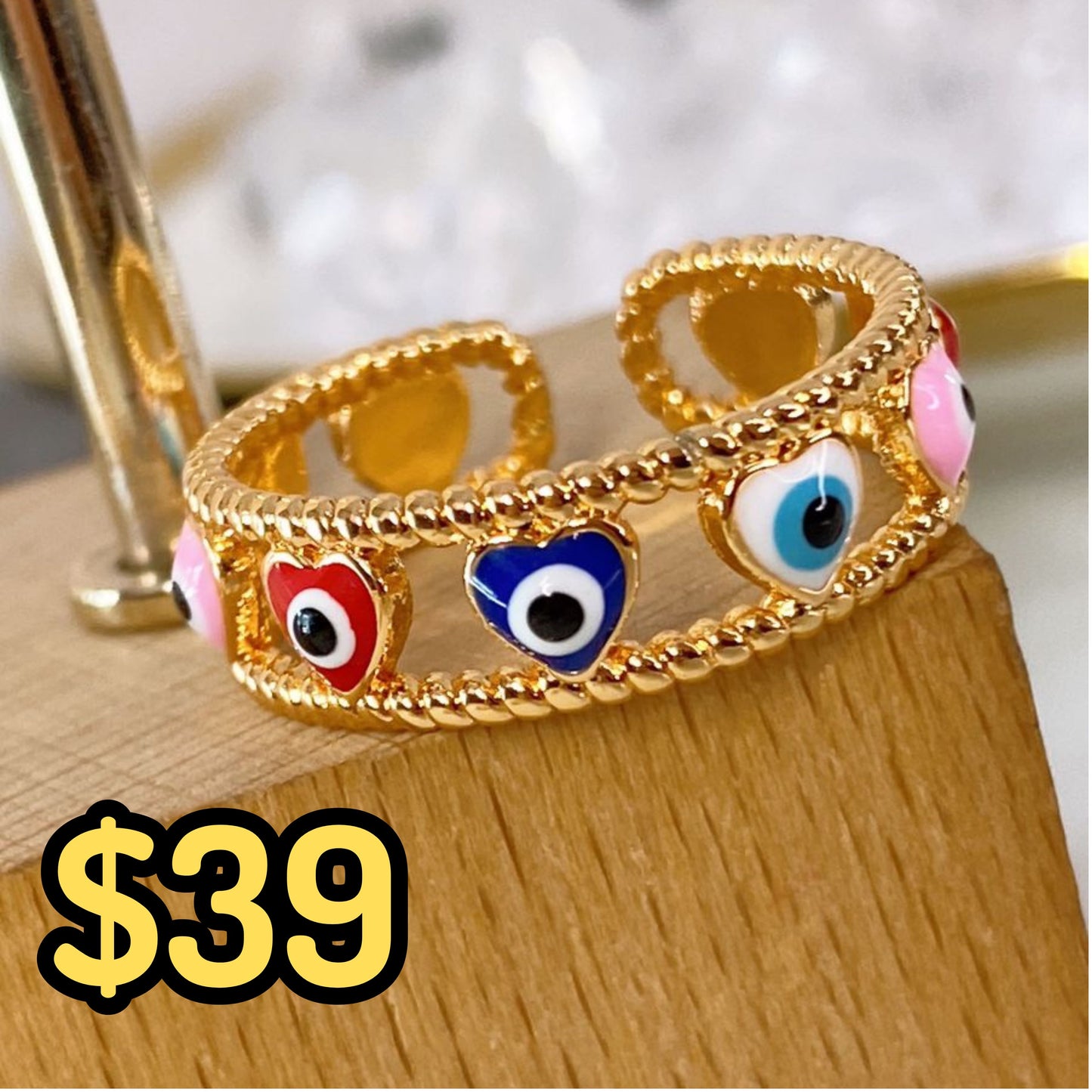 Anillo de Chapa de Oro Ajustable ACO1333-1