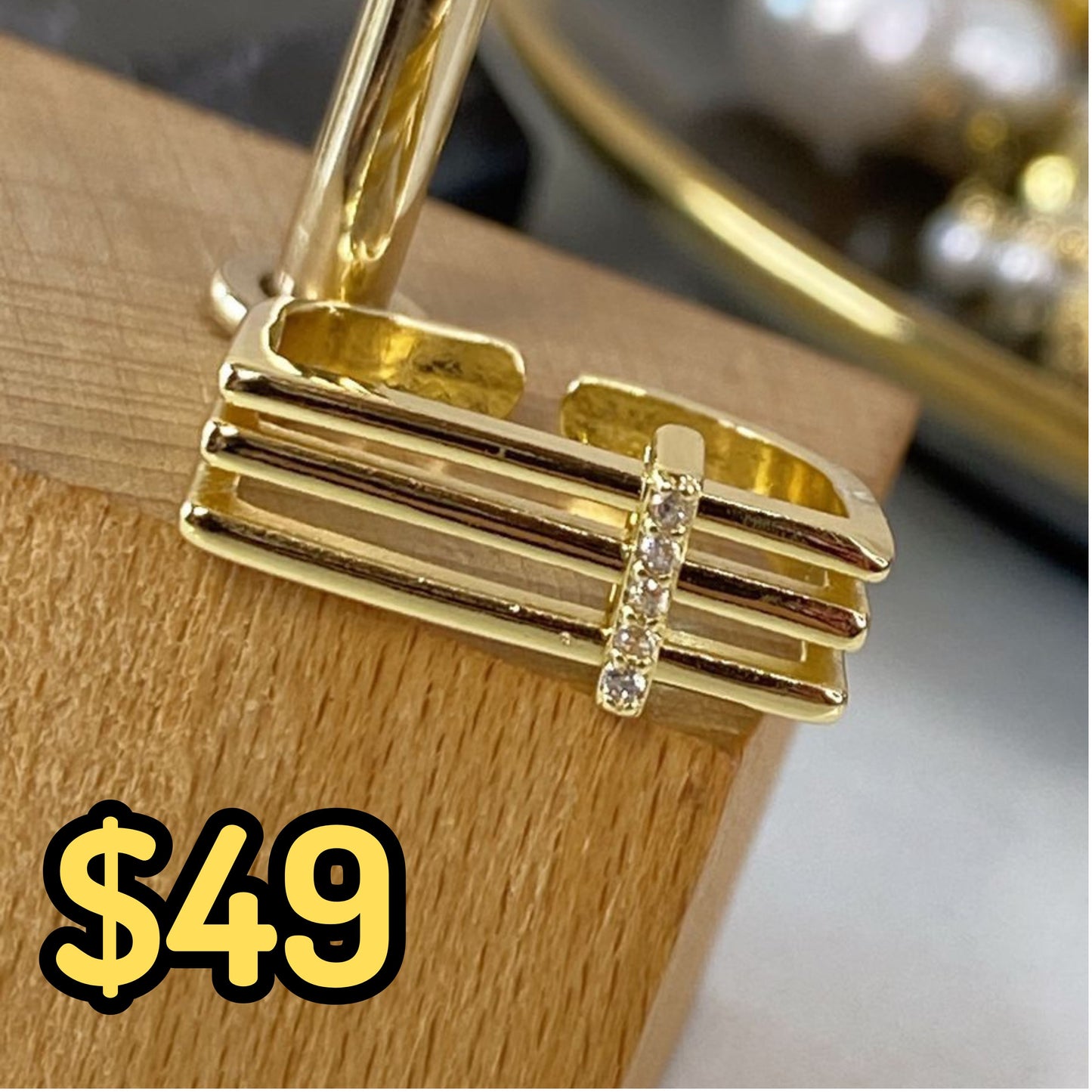 Anillo de Chapa de Oro Ajustable ACO1330-1