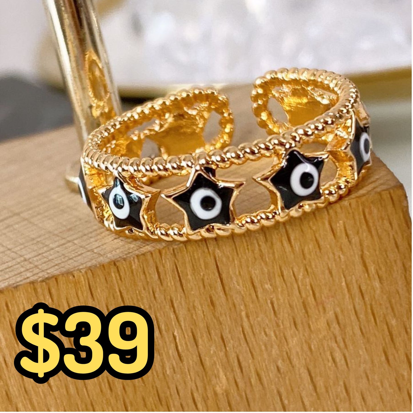 Anillo de Chapa de Oro Ajustable ACO1334-1