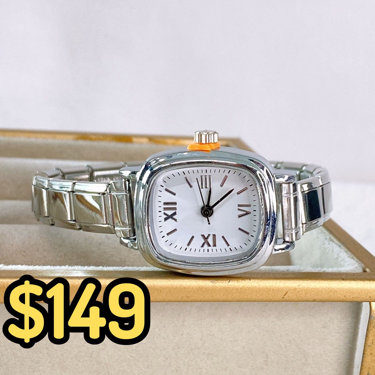 Reloj en Pulsera Italiana de Acero con Baño de Chapa de Oro PAI1054-2