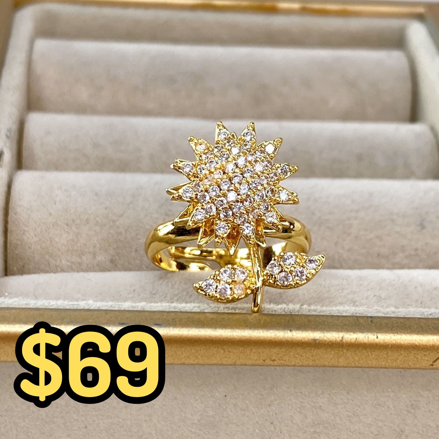 Anillo de Chapa de Oro Giratorio Ajustable ACO1414-1