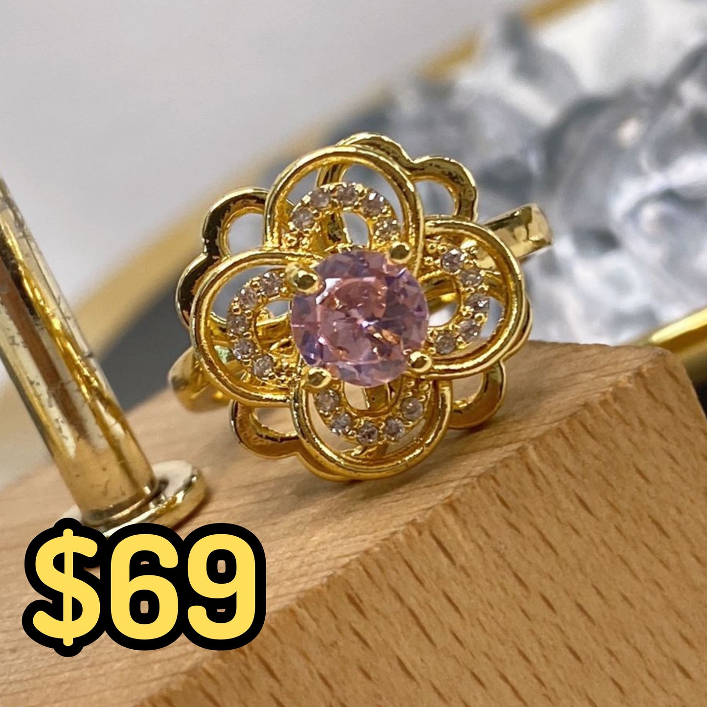 Anillo de Chapa de Oro Giratorio Ajustable ACO1412-1