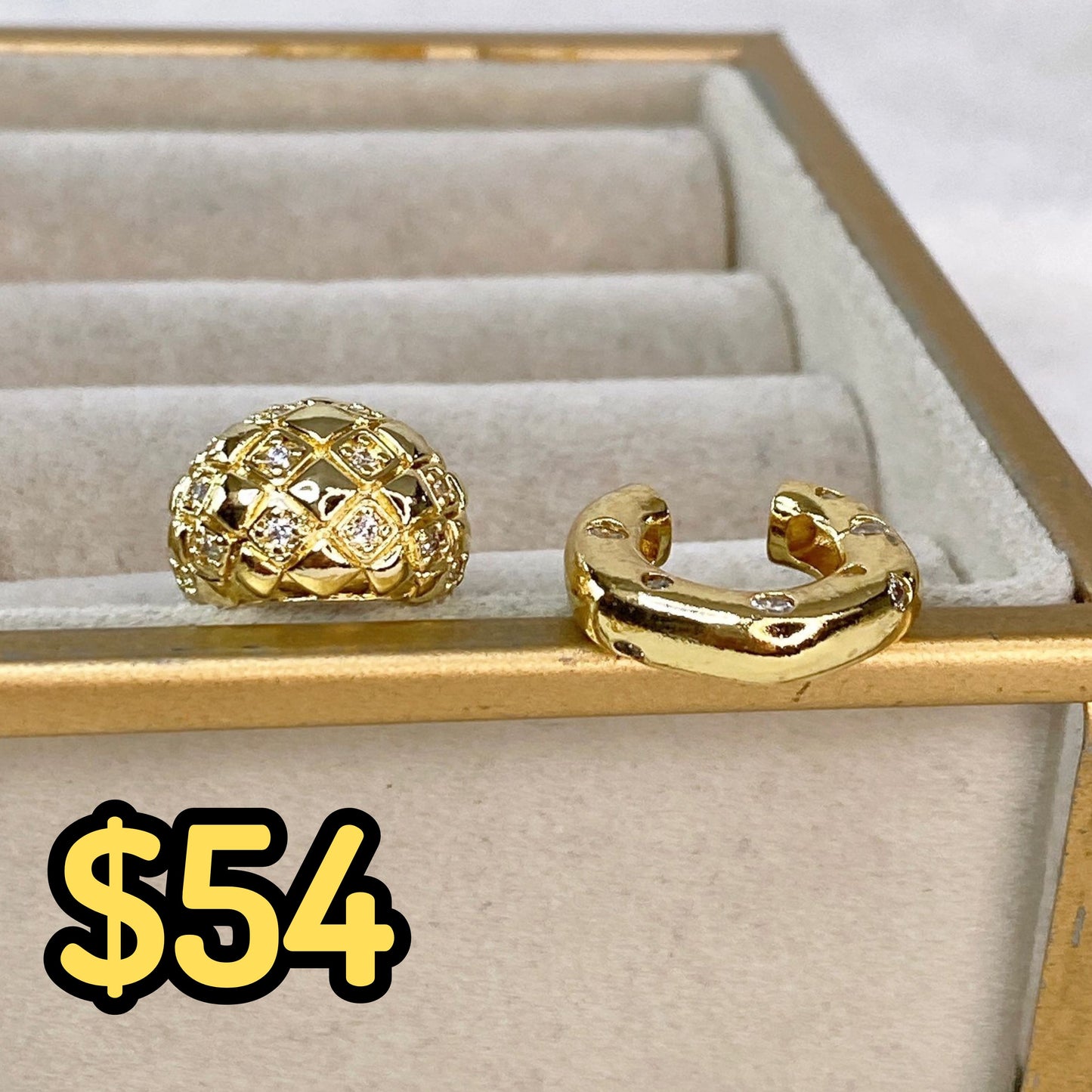 Simulador o Ear Cuff de Chapa de Oro COA2037-1