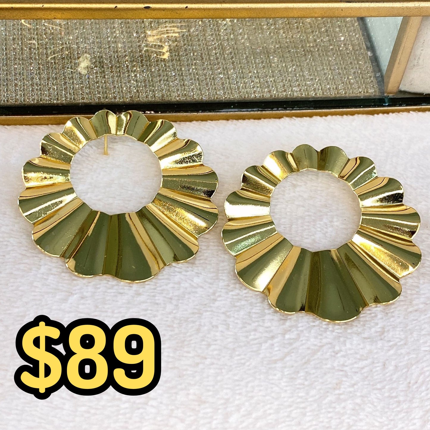 Arete de Chapa de Oro COA2049-1