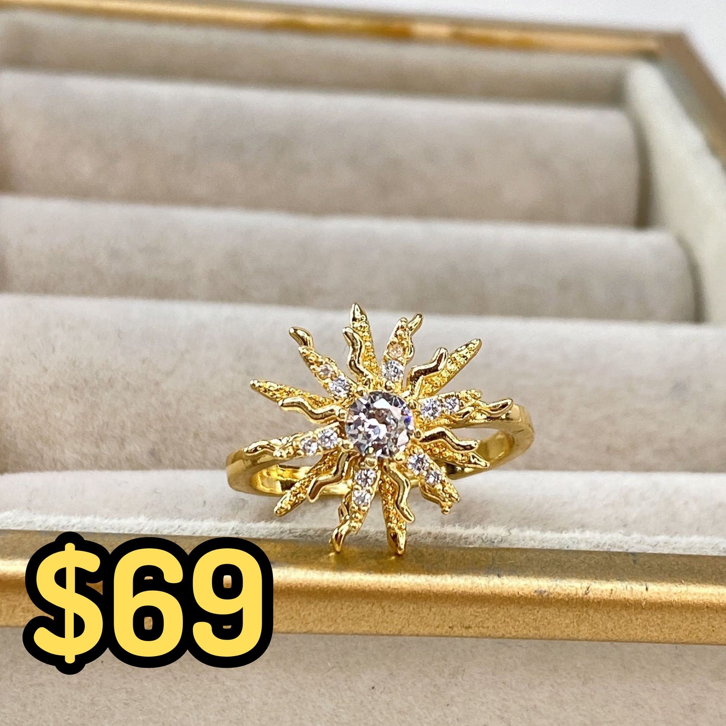 Anillo de Chapa de Oro Giratorio Ajustable ACO1416-1