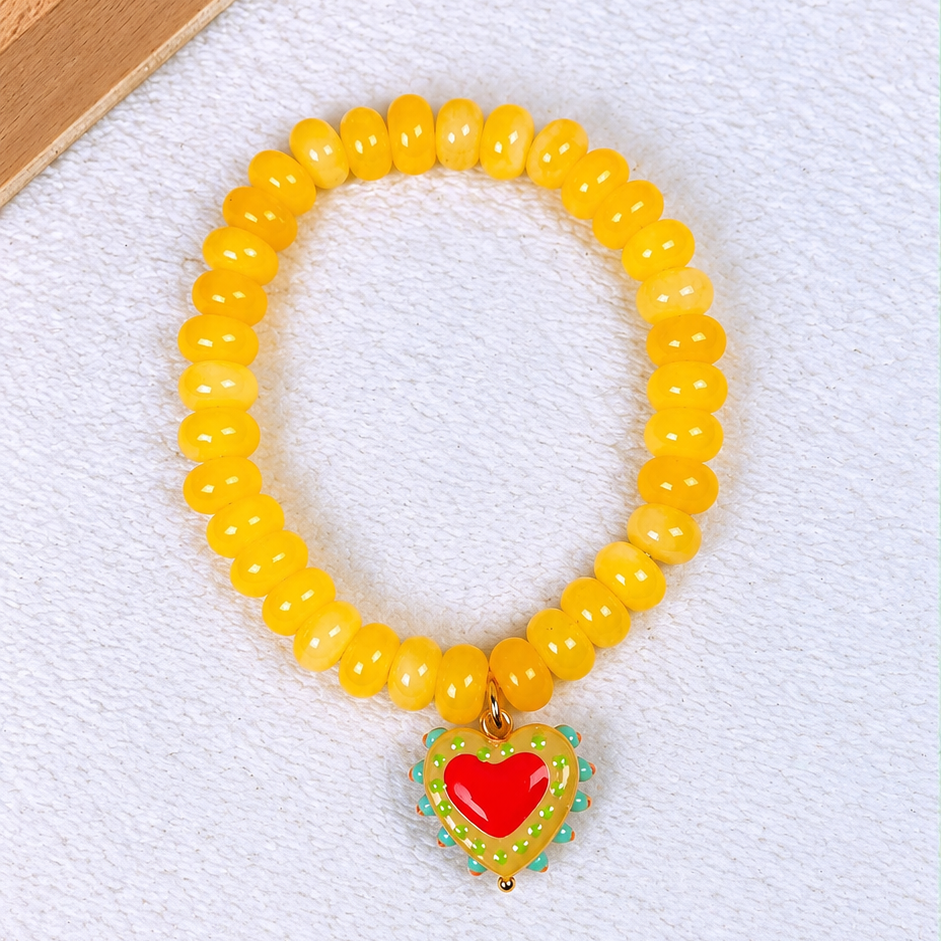 Pulsera de Piedra Natural con Dije de Cristal PB875-1