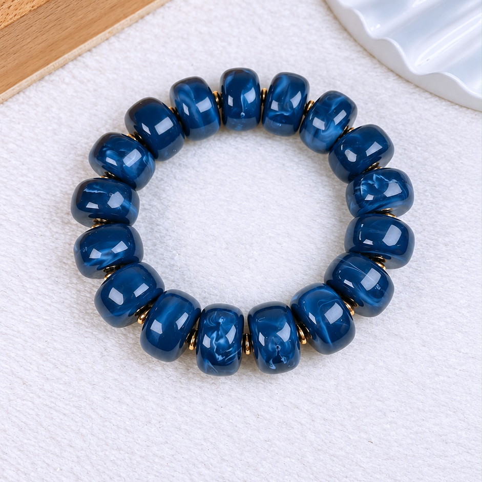 Pulsera de Acrilico y Chapa de Oro COP1990-7