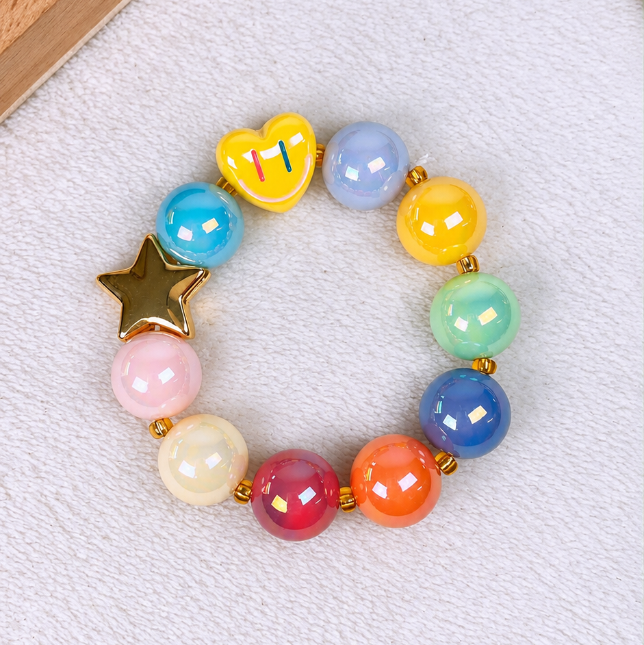 Pulsera de Acrilico y Chapa de Oro COP1988-2