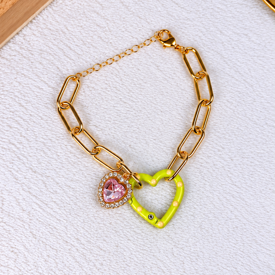 Pulsera de Chapa de oro Con Dije de Bisuteria COP1987-2