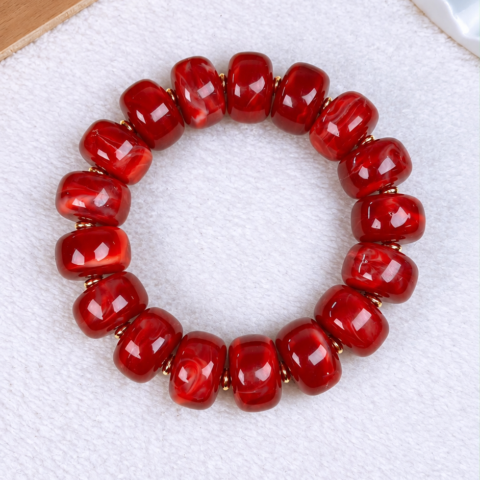 Pulsera de Acrilico y Chapa de Oro COP1990-4