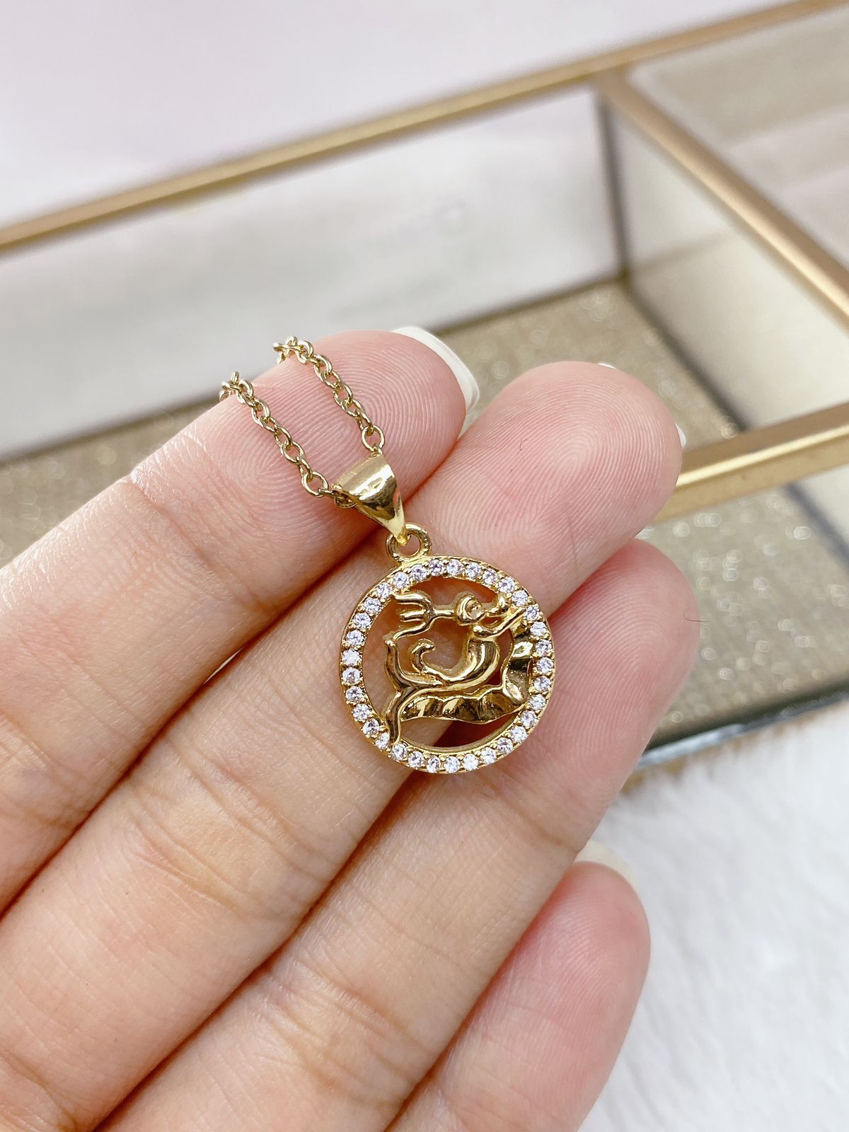 Collar Chapa de Oro CC347-10