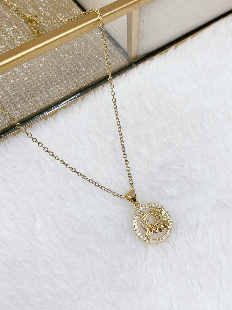 Collar Chapa de Oro CC347-10