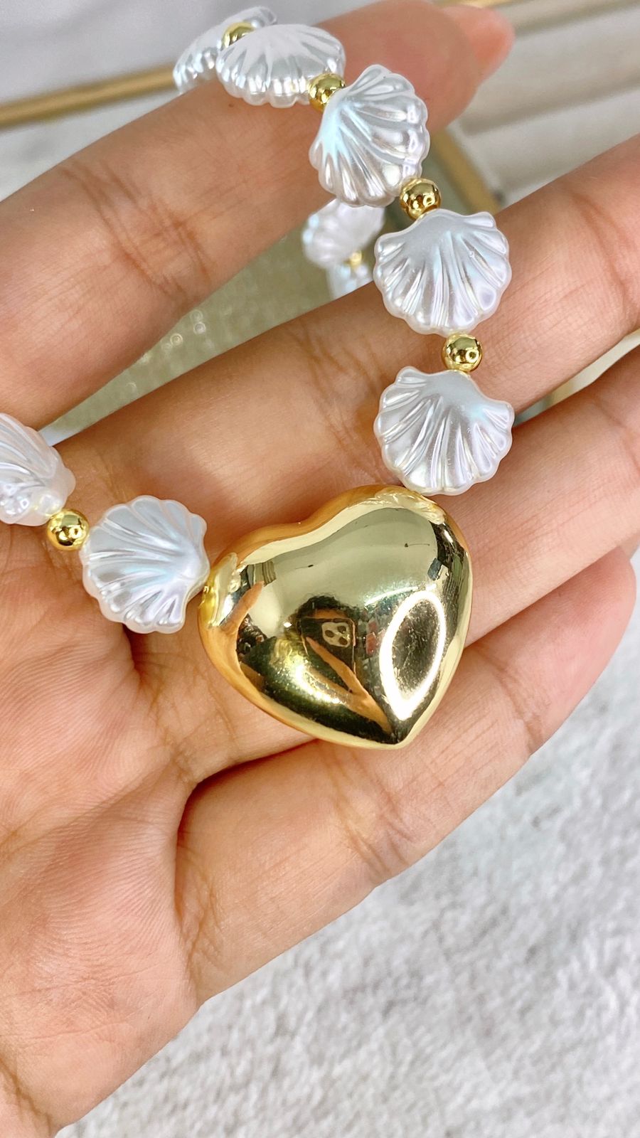 Collar de Chapa de Oro y Perlas CC2163-1