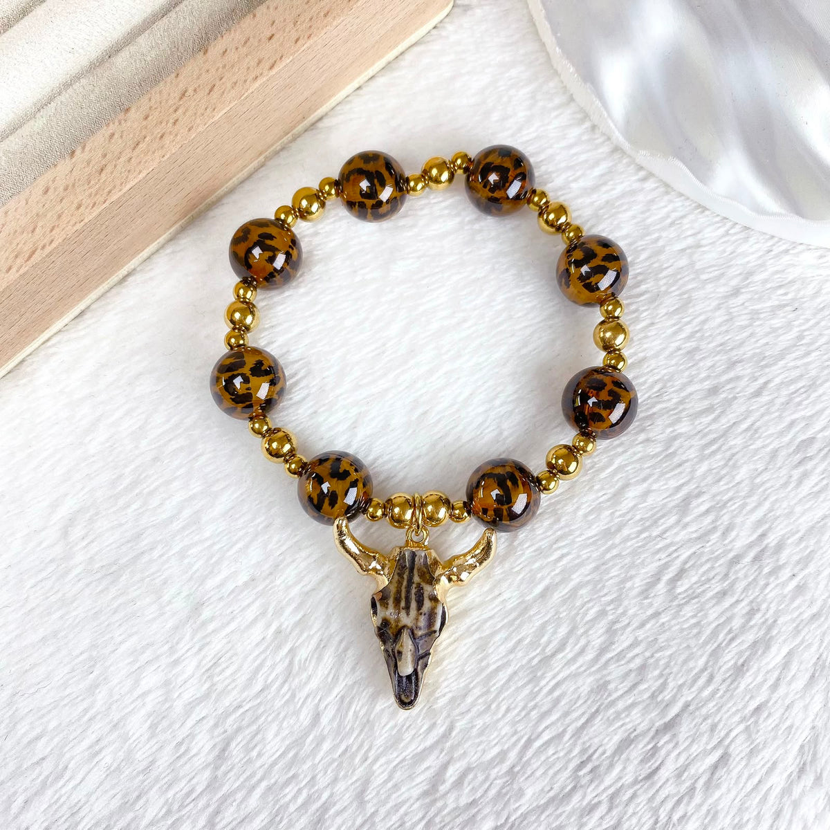 Pulsera de Acrilico y Acero Inoxidable con Dije de Bisuteria PAI1755-3