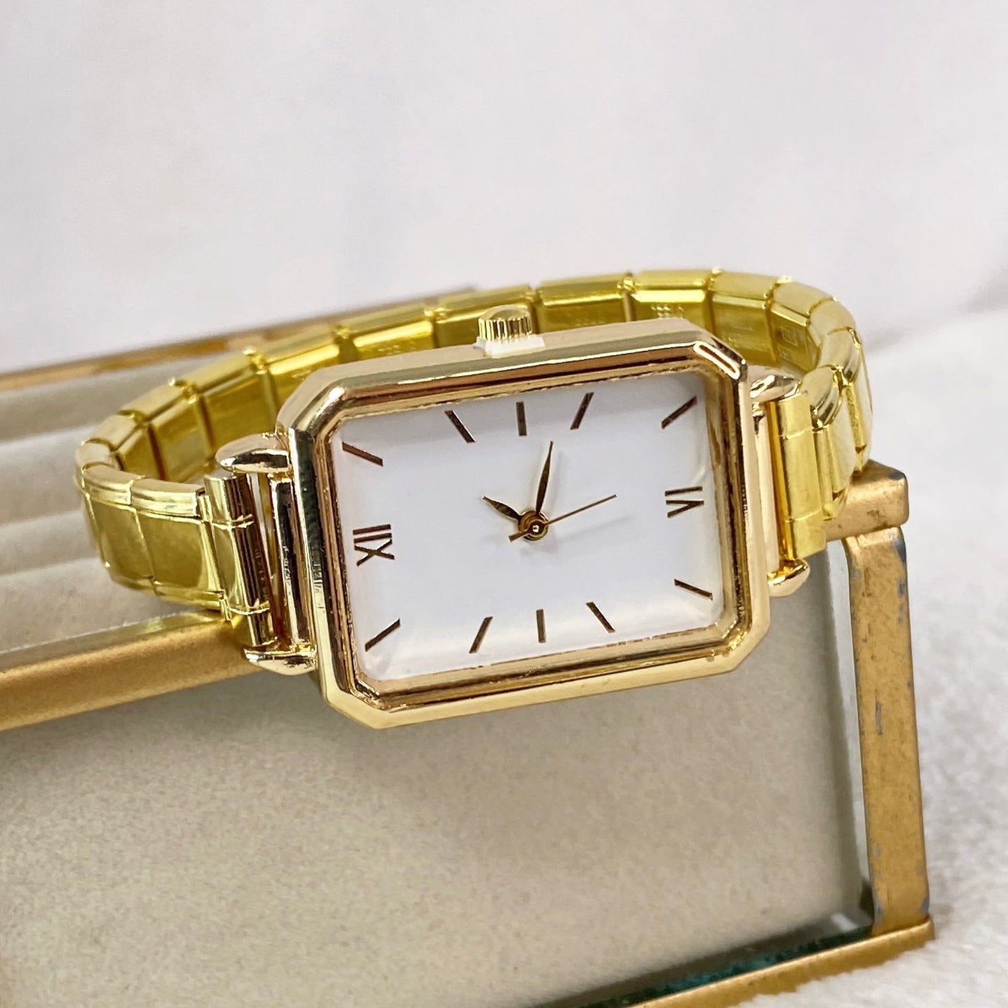 Reloj en Pulsera Italiana de Acero con Baño de Chapa de Oro PAI1048-1