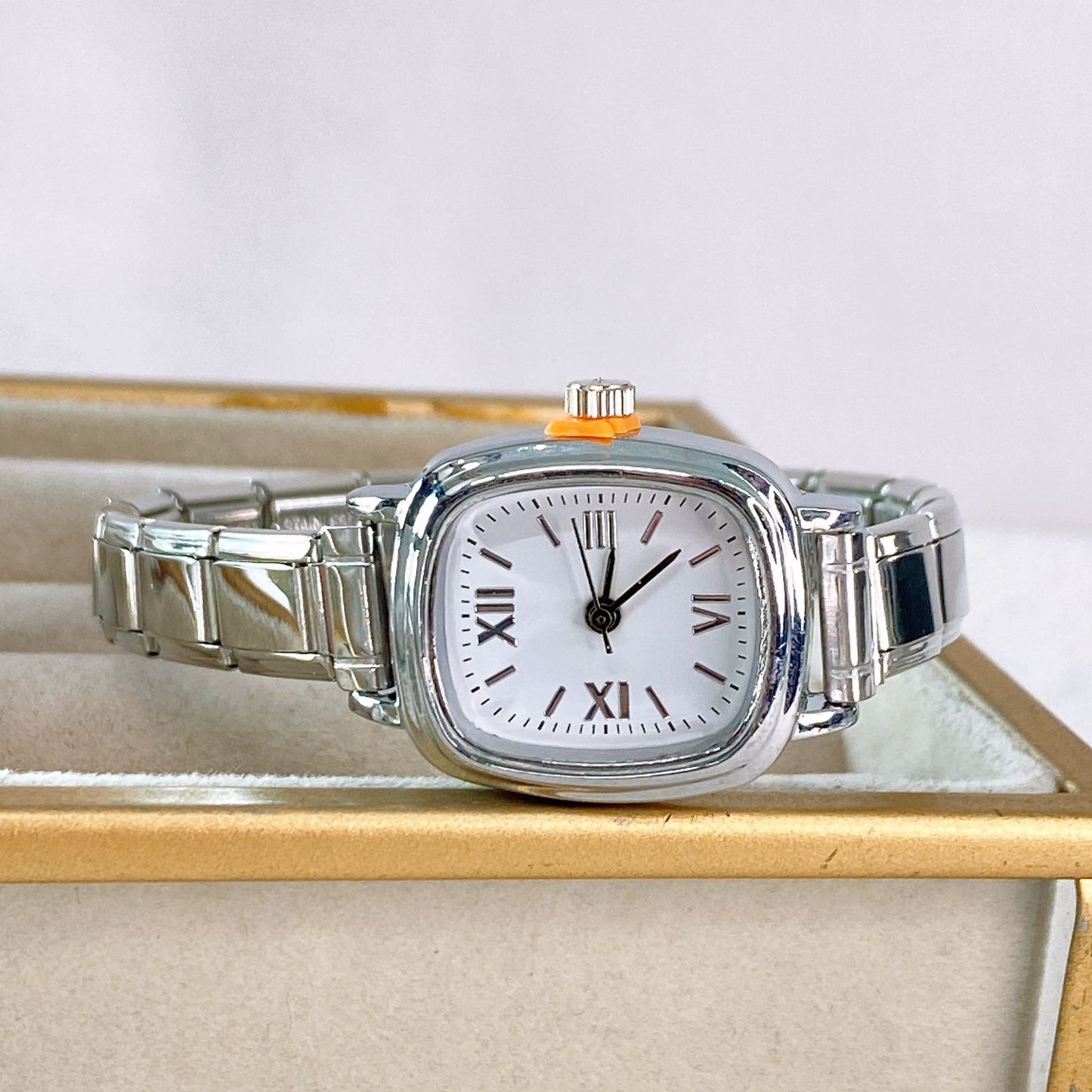 Reloj en Pulsera Italiana de Acero con Baño de Chapa de Oro PAI1054-2