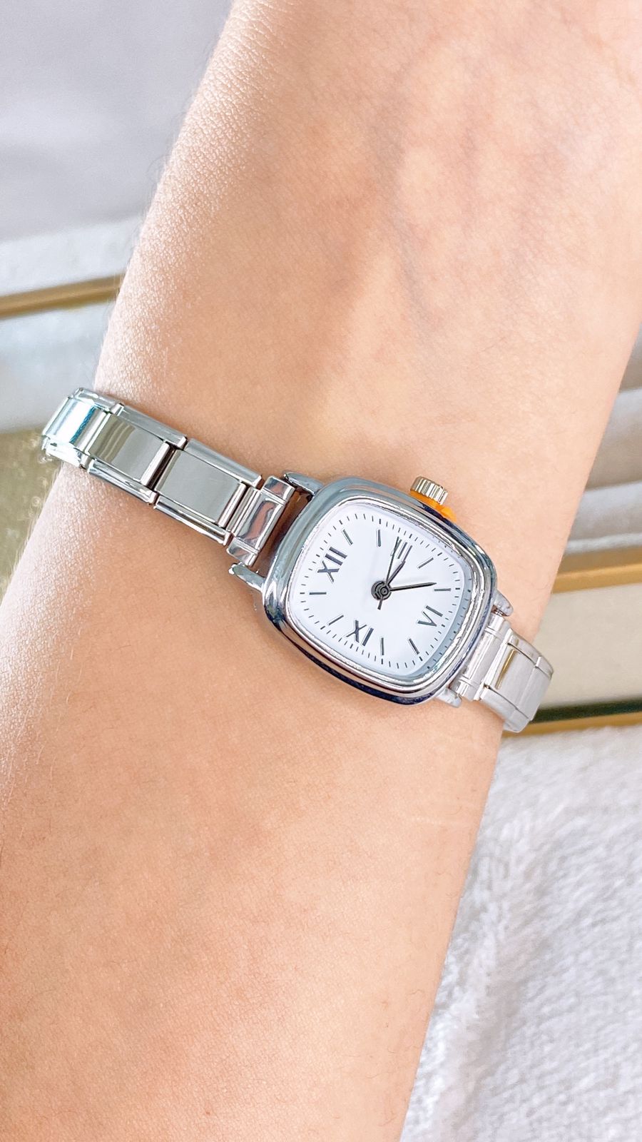 Reloj en Pulsera Italiana de Acero con Baño de Chapa de Oro PAI1054-2