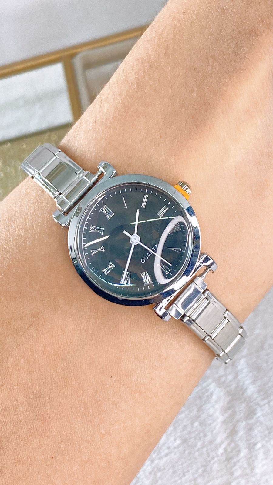 Reloj en Pulsera Italiana de Acero con Baño de Chapa de Oro PAI1056-2