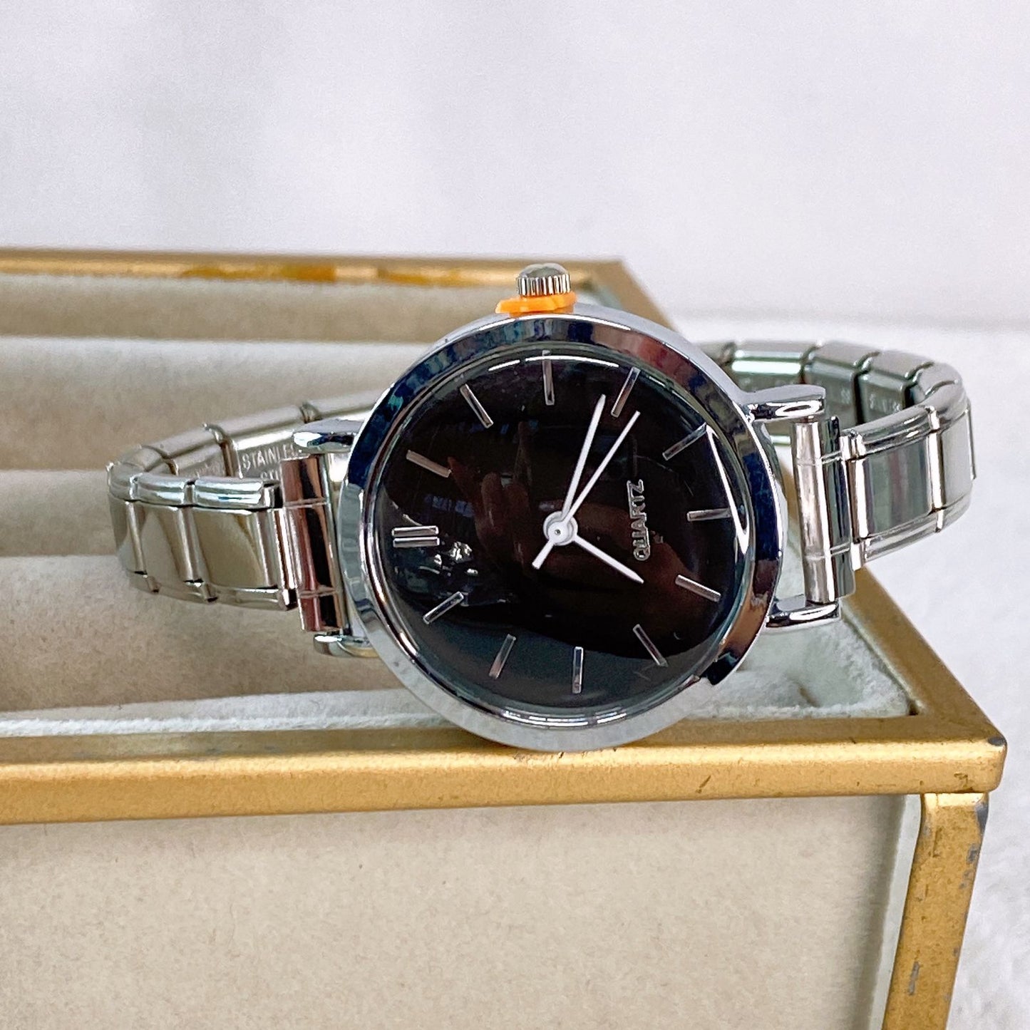 Reloj en Pulsera Italiana de Acero con Baño de Chapa de Oro PAI1057-2