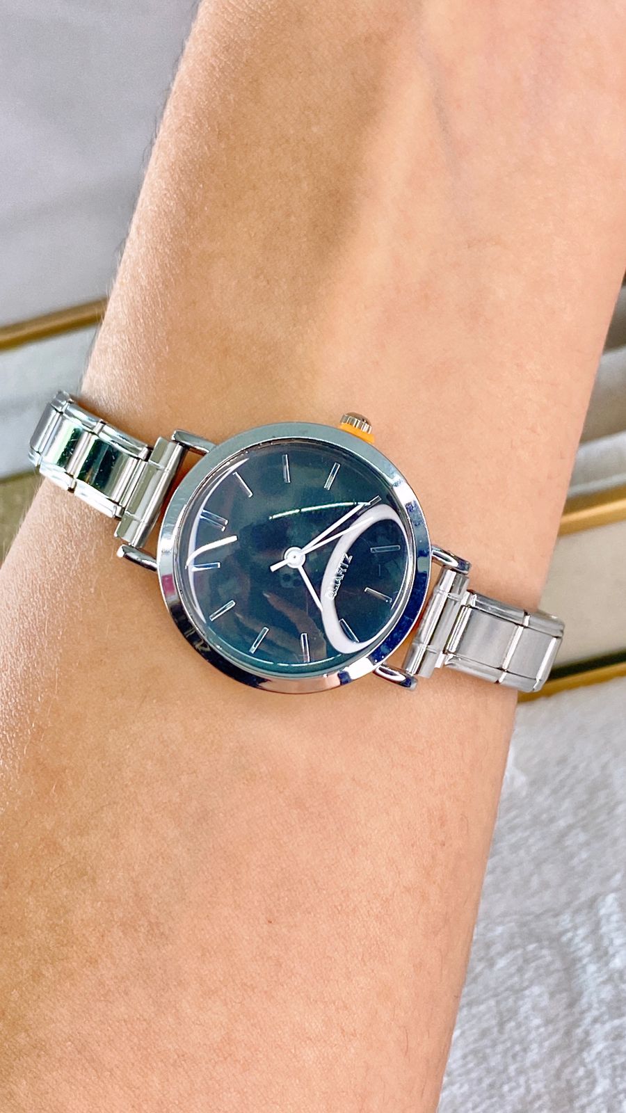 Reloj en Pulsera Italiana de Acero con Baño de Chapa de Oro PAI1057-2