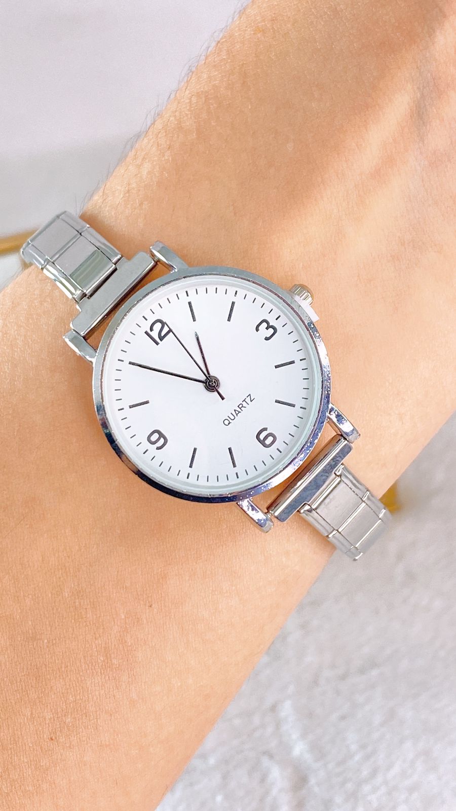 Reloj en Pulsera Italiana de Acero con Baño de Chapa de Oro PAI1058-2