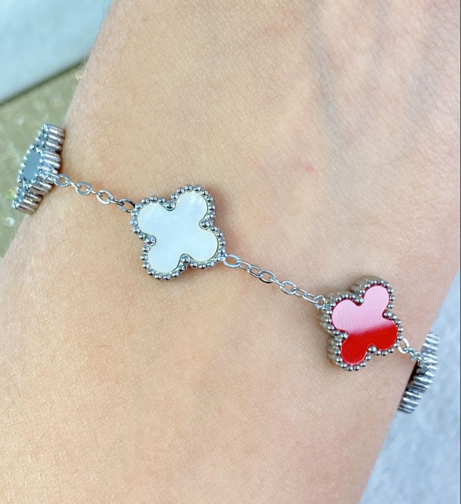 Pulsera de Trebol Grande de Acero Inoxidable PAI1064-2