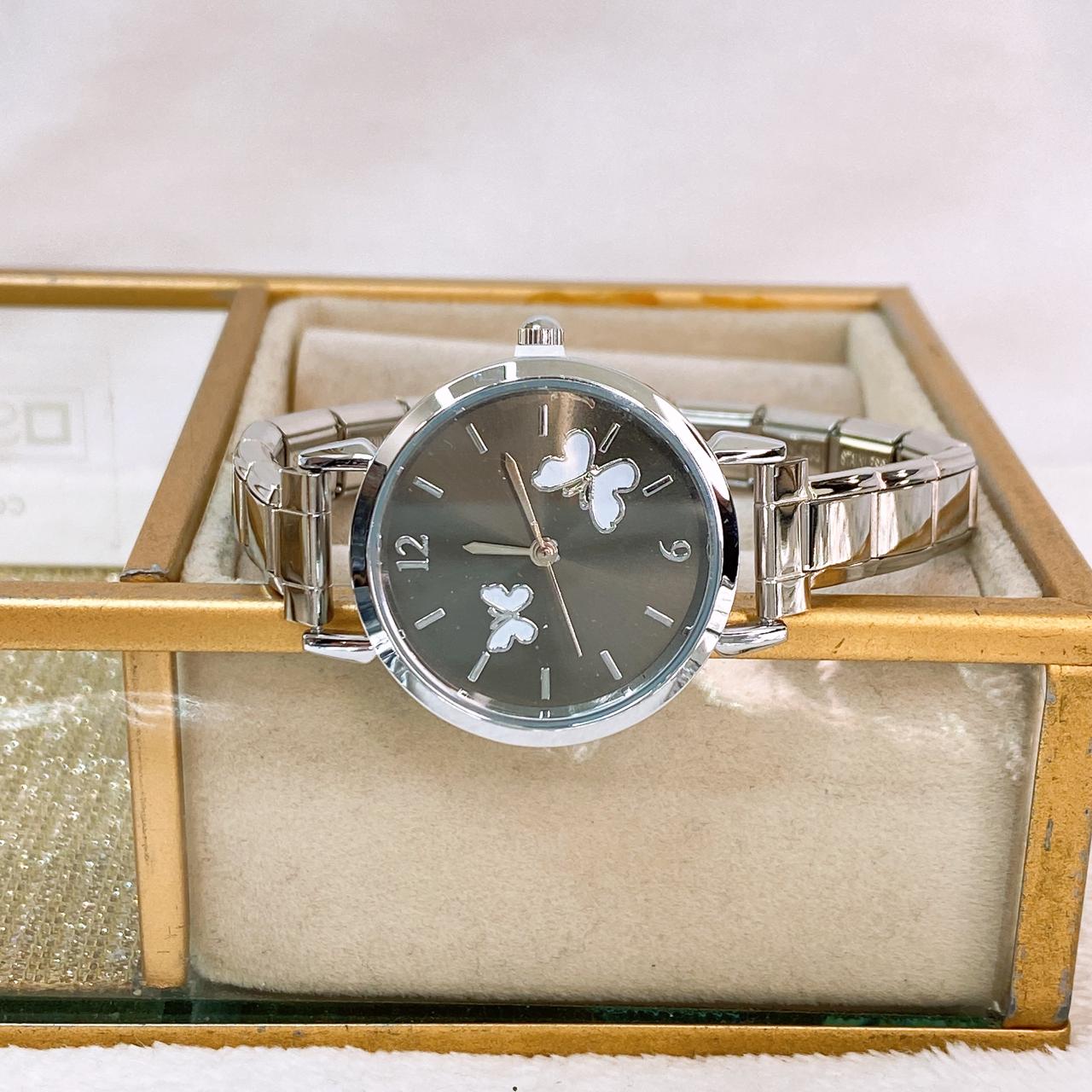 Reloj en Pulsera Italiana de Acero con Baño de Chapa de Oro RJ137-1