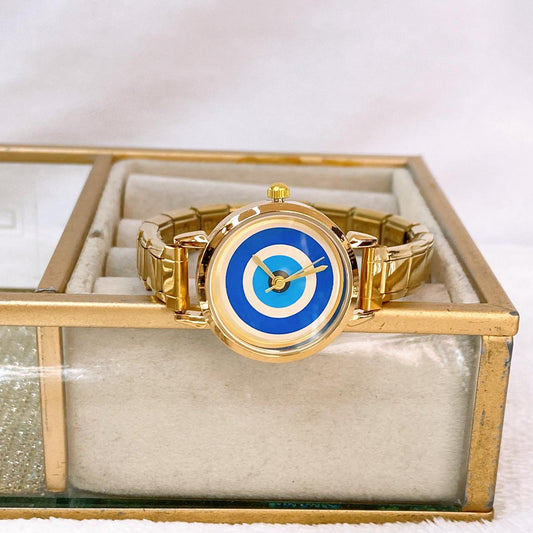 Reloj en Pulsera Italiana de Acero con Baño de Chapa de Oro RJ139-1