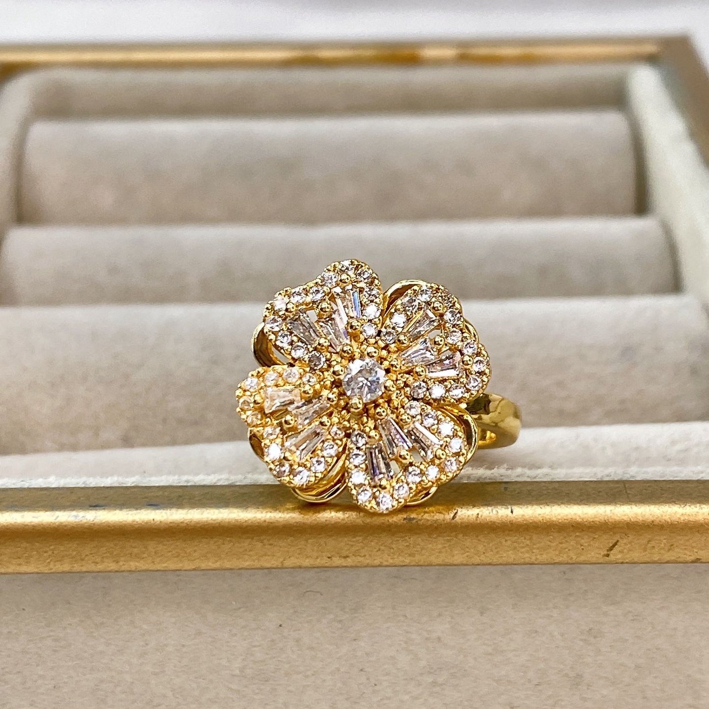 Anillo de Chapa de Oro Giratorio Ajustable ACO1418-1