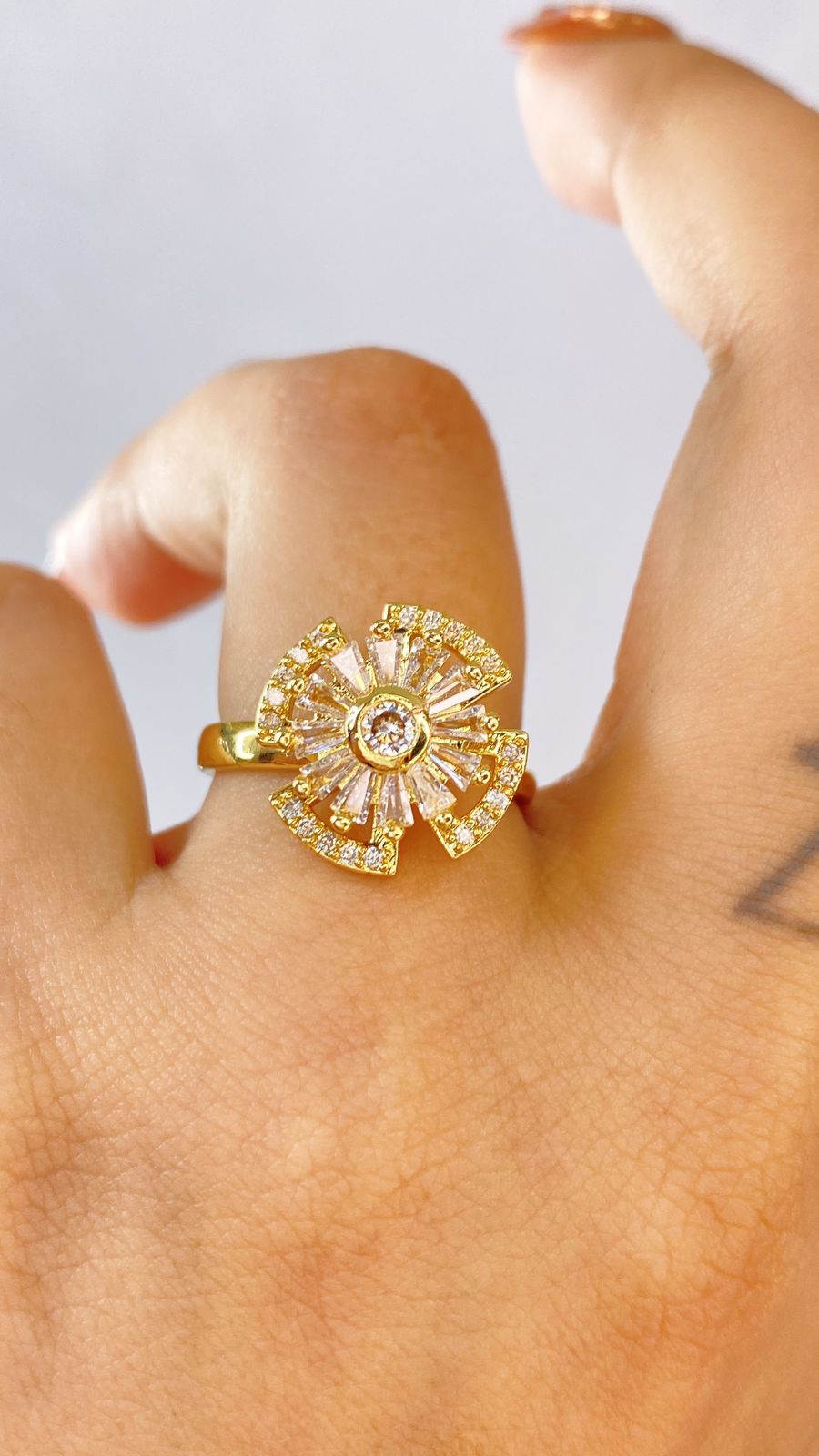 Anillo de Chapa de Oro Giratorio Ajustable ACO1430-1