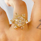 Anillo de Chapa de Oro Giratorio Ajustable ACO1437-1