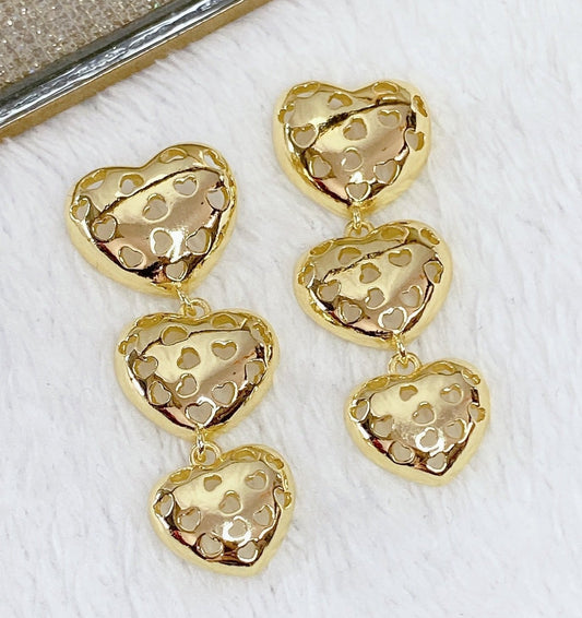 Arete de Chapa de Oro COA1659-1