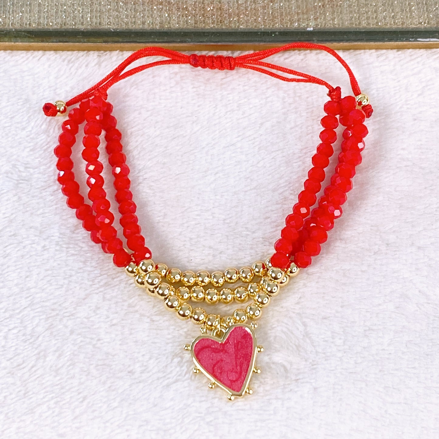 Pulsera Cristal y de Chapa de Oro COP1945-1