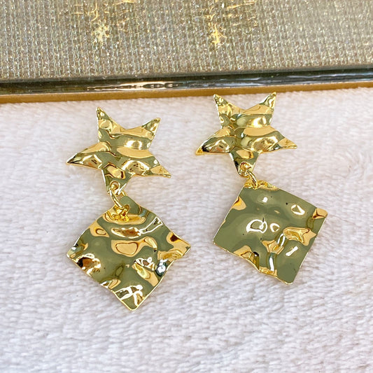 Arete de Chapa de Oro COA2058-1
