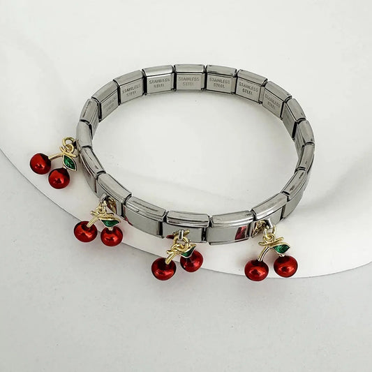 Pulsera de Acero Inoxidable y Dije de Chapa de Oro PAI867-2