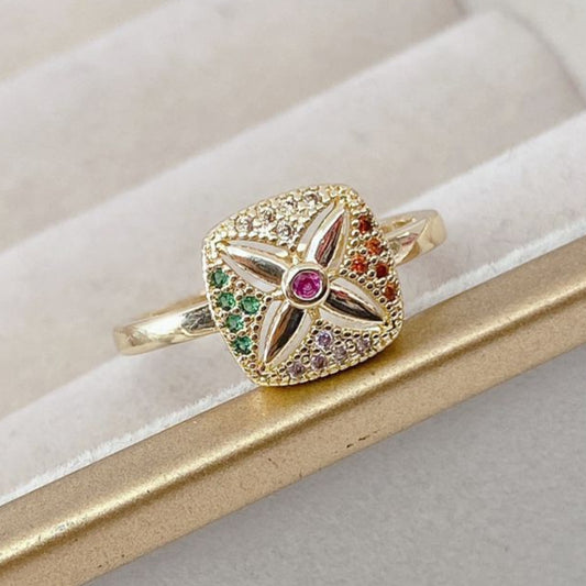 Anillo Chapa de Oro Ajustable ACO﻿698-2