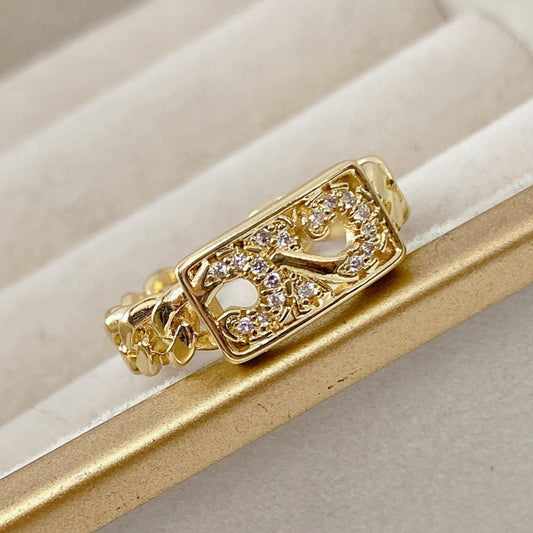 Anillo Chapa de Oro Ajustable ACO737-1