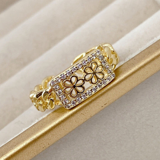 Anillo Chapa de Oro Ajustable ACO738-1