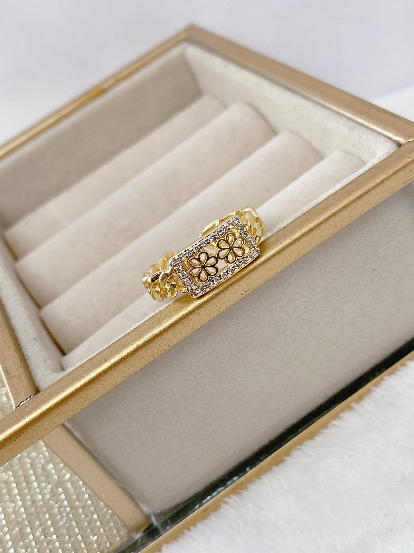Anillo Chapa de Oro Ajustable ACO738-1
